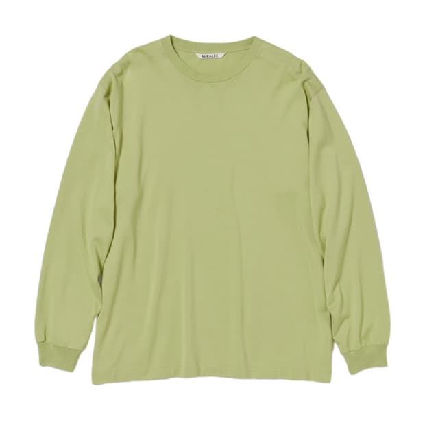 오라리 러스터 플레이팅 롱슬리브 티셔츠 라이트그린 5사이즈 판매합니다