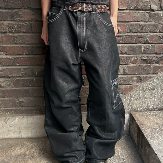 *rare* 1990s 펠레펠레 포켓 와이드 데님 힙합팬츠