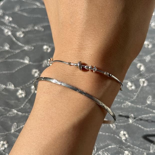 Karen Silver Irregular Bead Bar 925 Silv