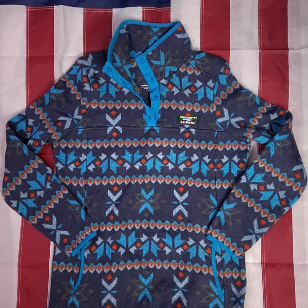 특A 오리지날 일본판 엘엘빈 우먼 노르딕 패턴 스냅 후리스