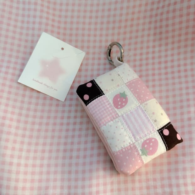 124u 패치워크 딸기초코 카드지갑 히메갸루 오네갸루