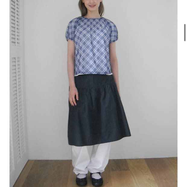 페스토 COTTON SHIRRING SKIRT DARK LAKE