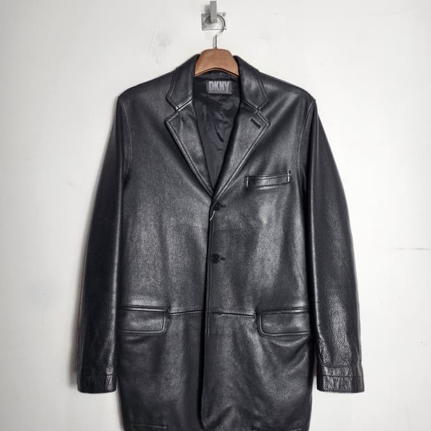 DKNY 레더 블레이저