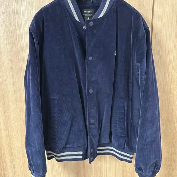 캉골 코듀로이 바시티 자켓-네이비