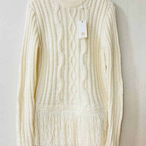 택달린 새상품) 토리 버치 발레로 피셔맨 프린지 스웨터 정가 60만원대