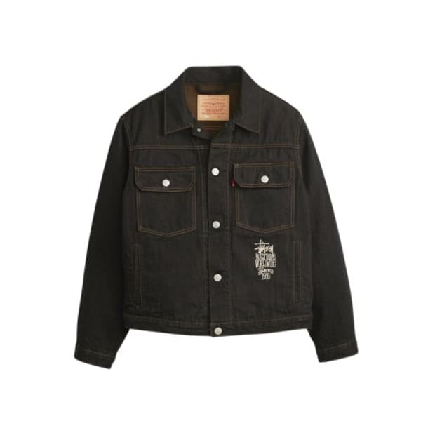 스투시 X 리바이스 크리스피 린스 데님 자켓 블랙 '