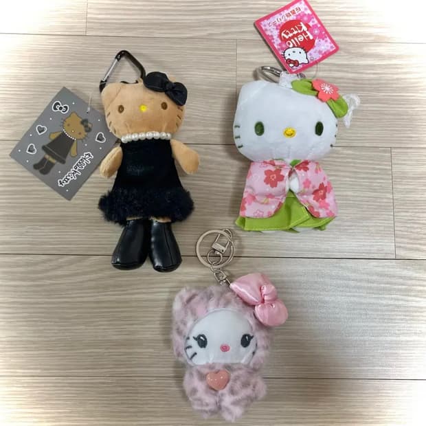(3개 일괄가격) 헬로키티 키링 고고걸 말차기모노 핑크호피