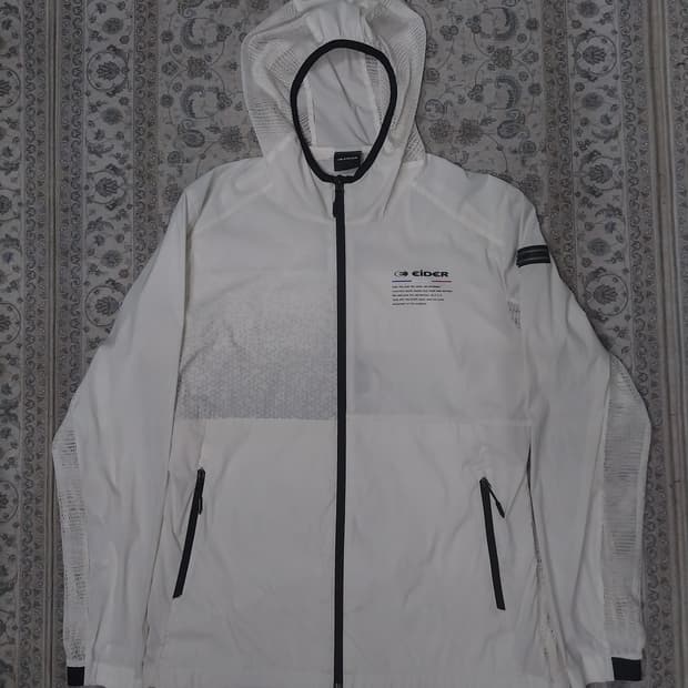 아이더 화이트 메쉬 후드 바람막이 L
