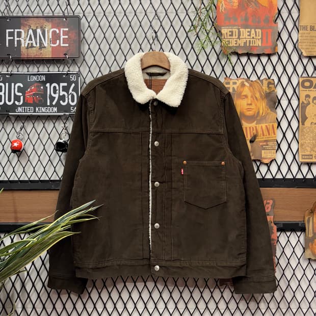 리바이스 타입 3 쉐르파 코듀로이 트러커 자켓 브라운