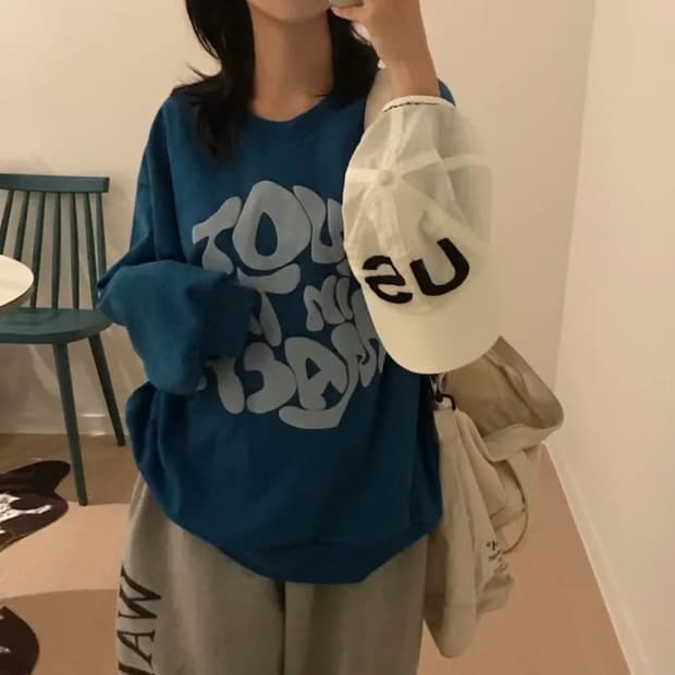 빈티지 블루 맨투맨