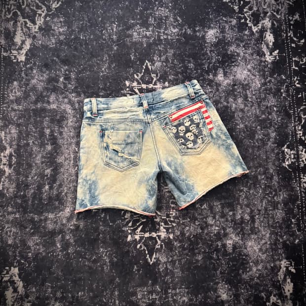 Y2K Skull Print Back Shorts