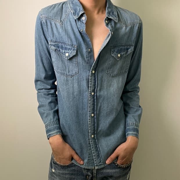 jpn vtg 일본 빈티지 웨스턴 데님 셔츠 L