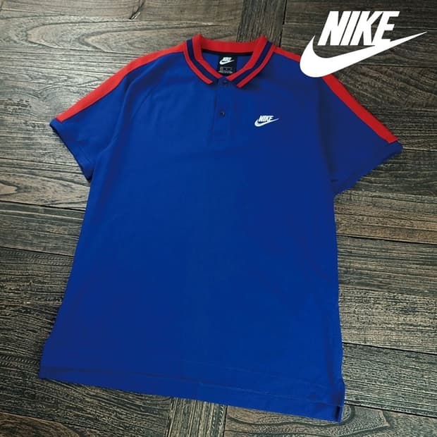 [나이키] 로고 자수 카라티 블루 M20199