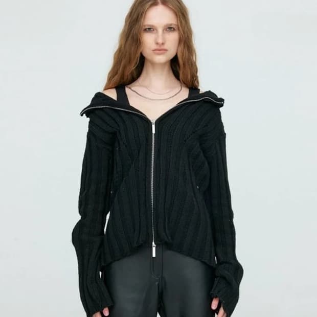 Nache 나체 소프트 니트 sure soft knit zip-up