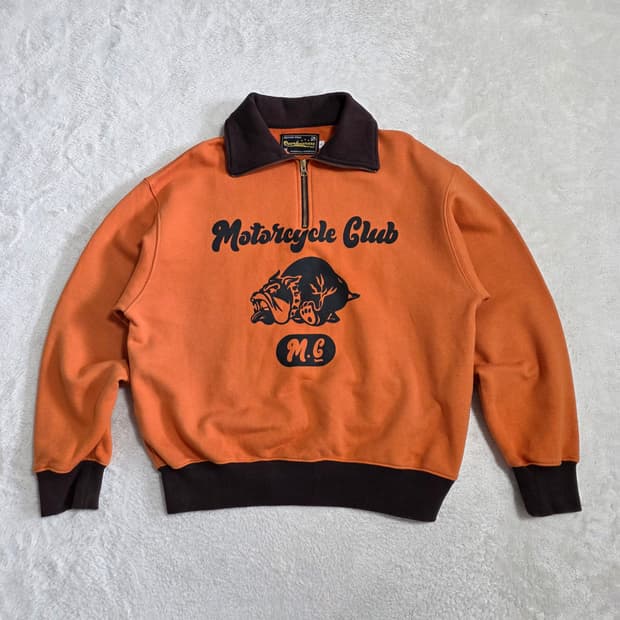 (S)PEERLESSNESS 와이어트 쿼터 풀오버 맨투맨 오렌지