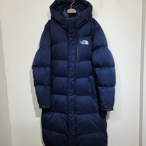 (XL) 노스페이스 오리털 롱패딩 점퍼 네이비 후드 다운코트 