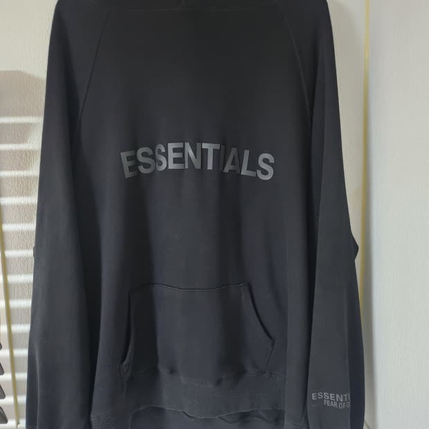 피어오브갓 정품 에센셜 블랙 후드티 L
