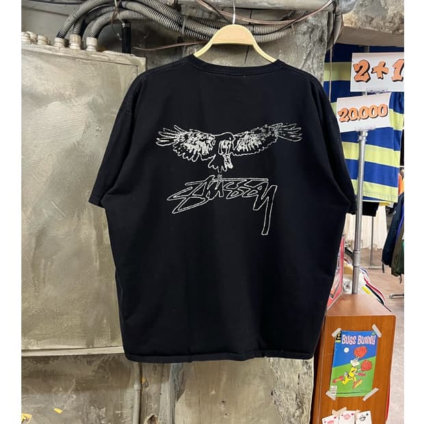 스투시 윙스팬 반팔티 블랙 2XL #csz3819