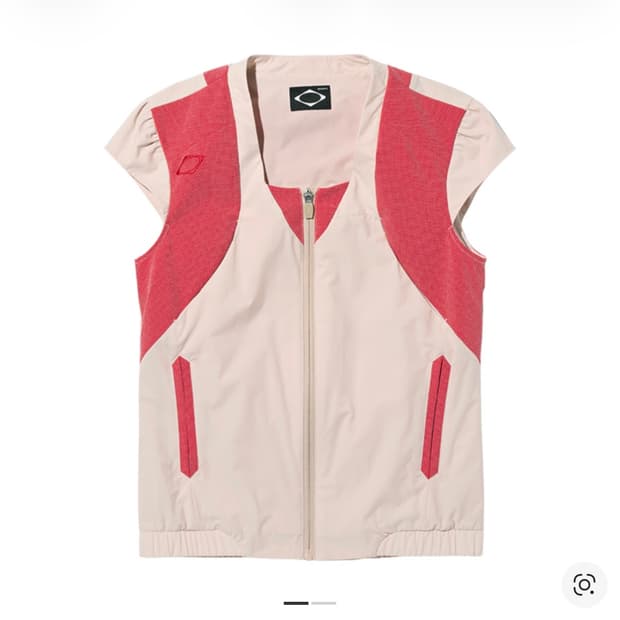 [M] 미스치프 컬러 블록 트랙 집업 레드 베이지