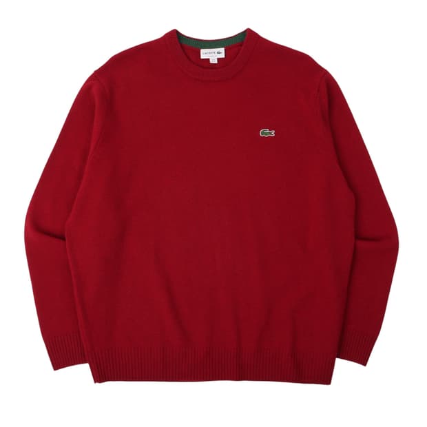 라코스테 레드 울 니트 스웨터