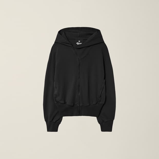 MENS GARMENT DYED CURVED HOODED ZIP JACK