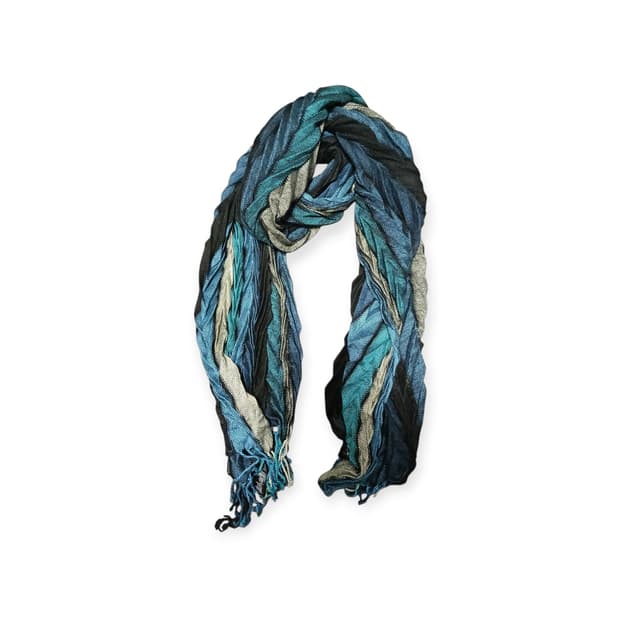 갸루 청록색 볼륨 스카프