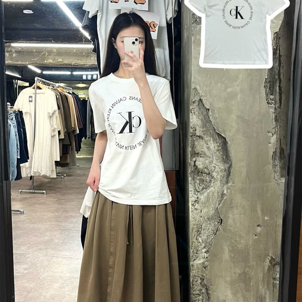 캘빈 클라인 반팔티 화이트 M #csz3921