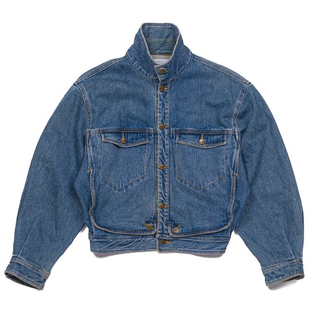 80s 마리떼프랑소와저버 큐브 데님자켓 M