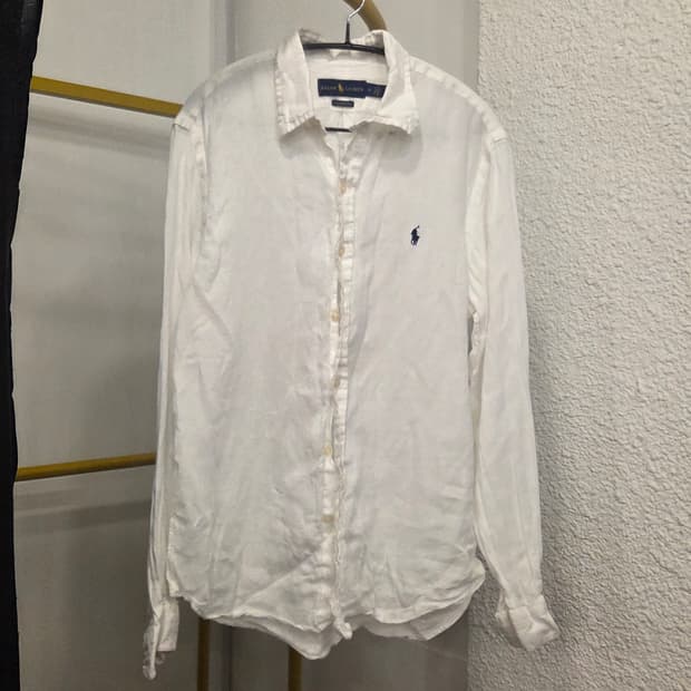 폴로 린넨 셔츠 화이트 클래식핏 m