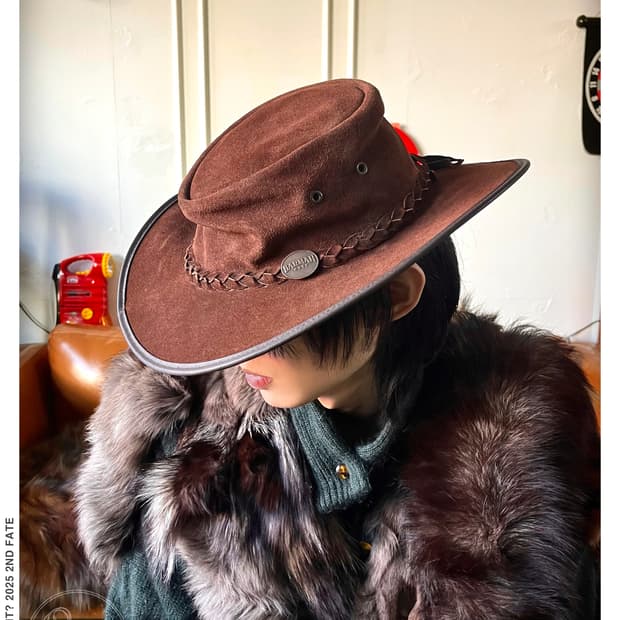 Balmah Hats Genuine Leather Pedora