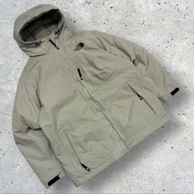 [XL] 노스페이스 캠퍼 온볼 후드 패딩 점퍼 그레이베이지 C5