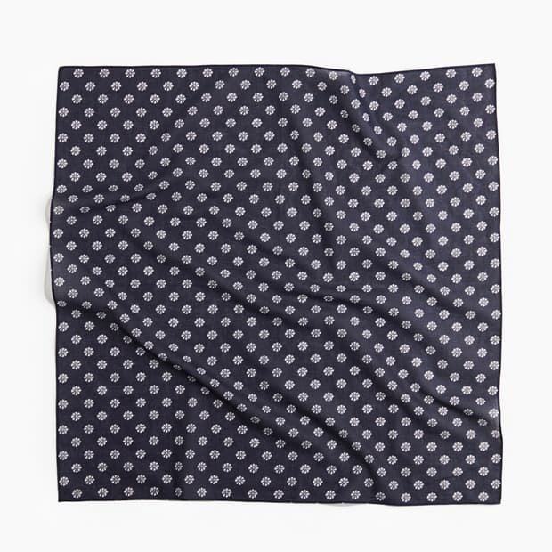 H&M 패턴 코튼 스카프 네이비