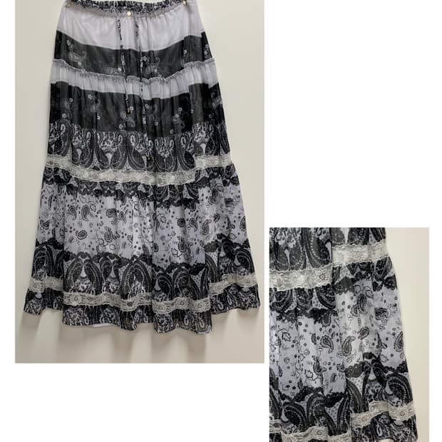 Rose fan fan 페이즐리 오레오 스커트