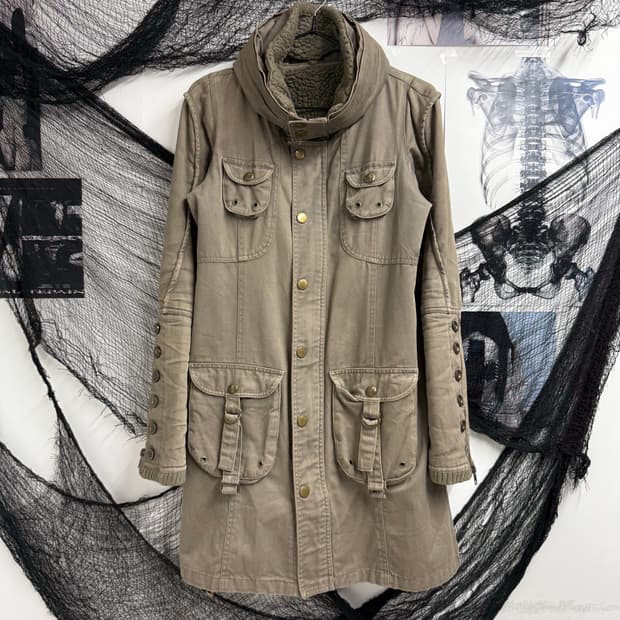 00s pocket detail long jacket