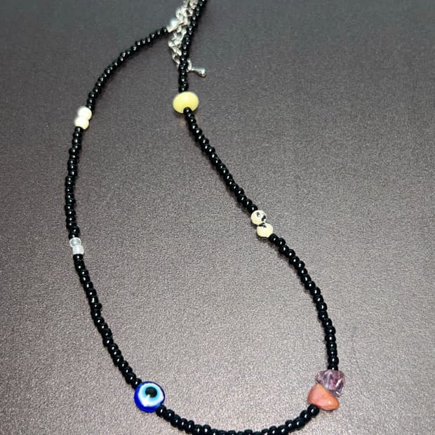 빈티지 비즈 심플 목걸이 / simple bb necklace