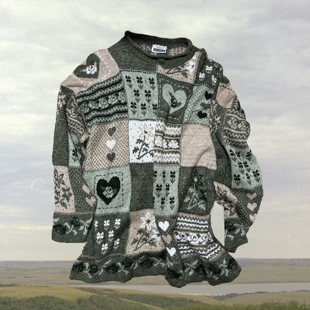 90s USA 빈티지 패치워크 스웨터