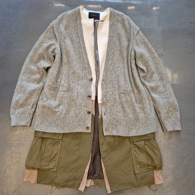 15AW 언더커버 레이어드 도킹 가디건 코트