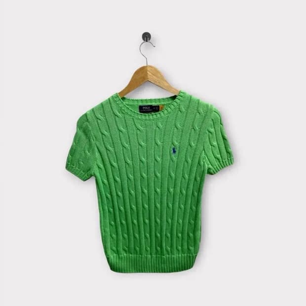 폴로 랄프로렌 케이블 반팔 니트 M