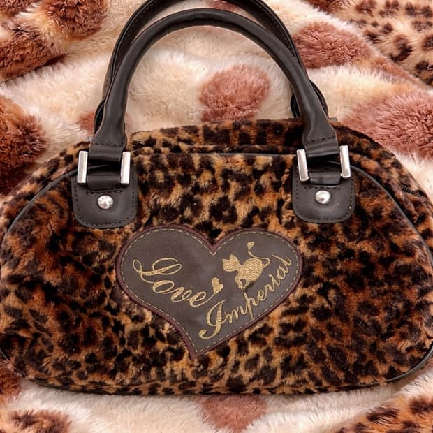 🖤레오파드 퍼 하트 갸루 핸드백