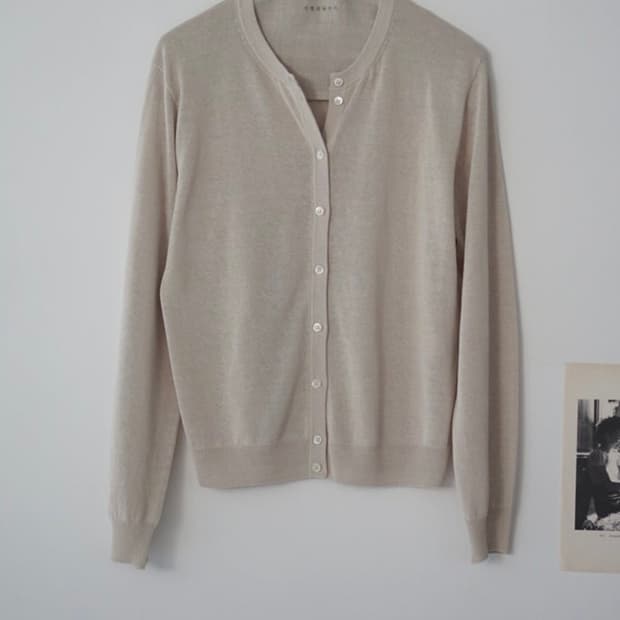 가정식패브릭 린넨 가디건 pale grey 새상품