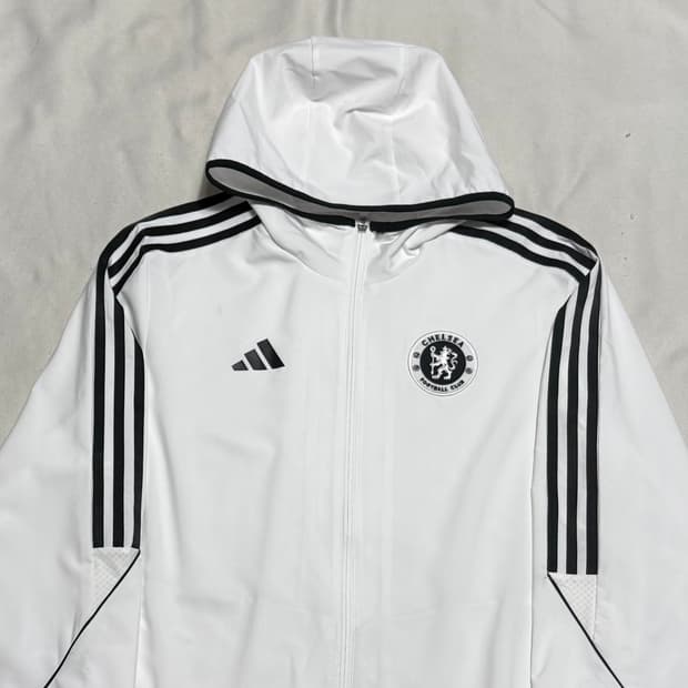 M 아디다스 첼시 화이트 후드 트랙탑