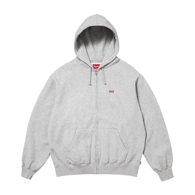 [L] 25fw 슈프림 스몰 박스 로고 후드 집업 그레이