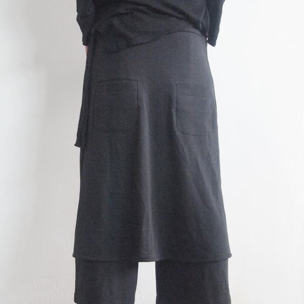 ez 아방가르드 아티저널 드레이프 레이어드 사루엘팬츠 카프리팬츠