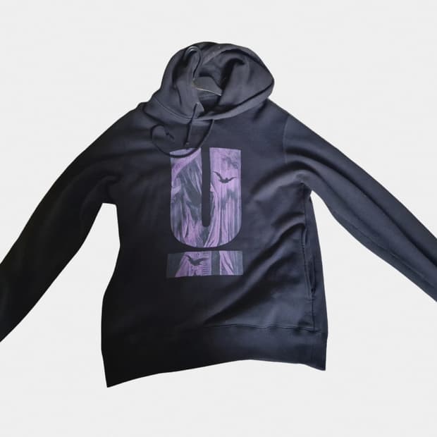 언더커버 로고 후드 xl