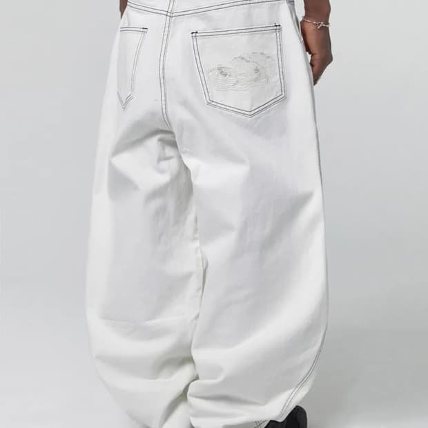 [새상품] 스웨이드 포켓 데님 화이트 팬츠 