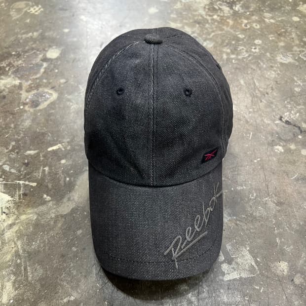 빈티지 리복 블랙 데님 볼캡 야구모자 모자