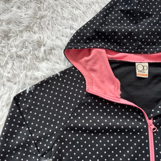 OP 일본빈티지 땡땡이 후드집업 땡땡이후드집업 y2k 후드집업 M 42