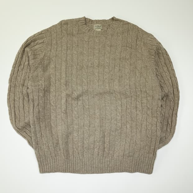 CL354 XL 엘엘빈 90s 울 케이블 오트밀베이지 니트 스웨터