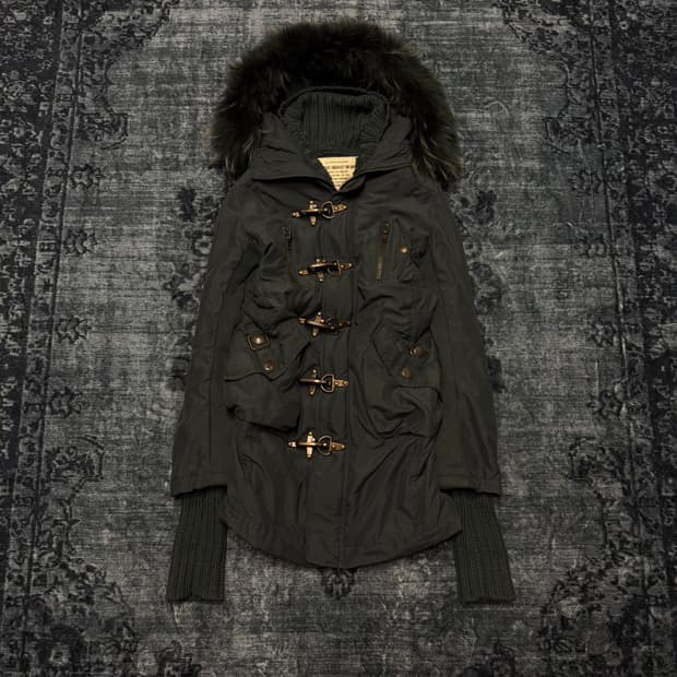 Sly 00s archive fur military long jacket
