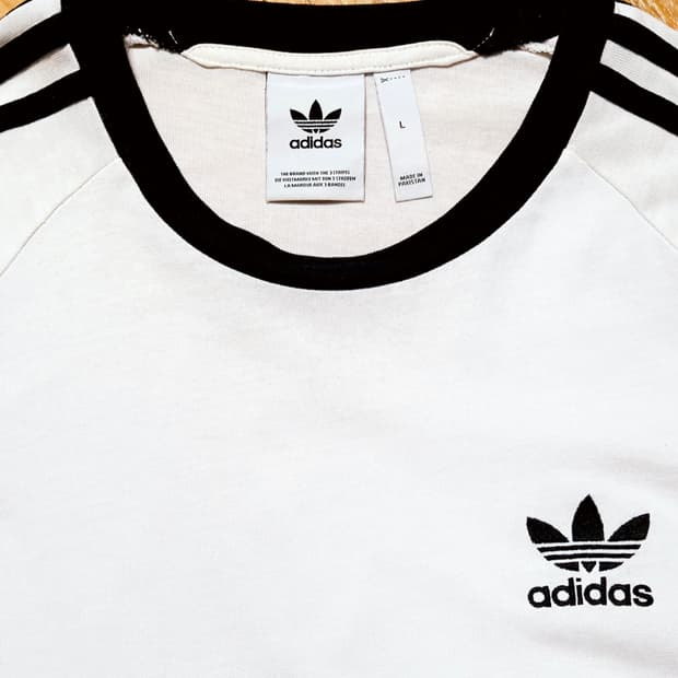 아디다스 3-Stripes 코튼 티셔츠 L